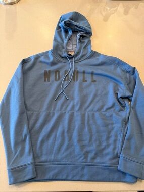NOBULL Blue Pullover Hoodie with Chest Logo